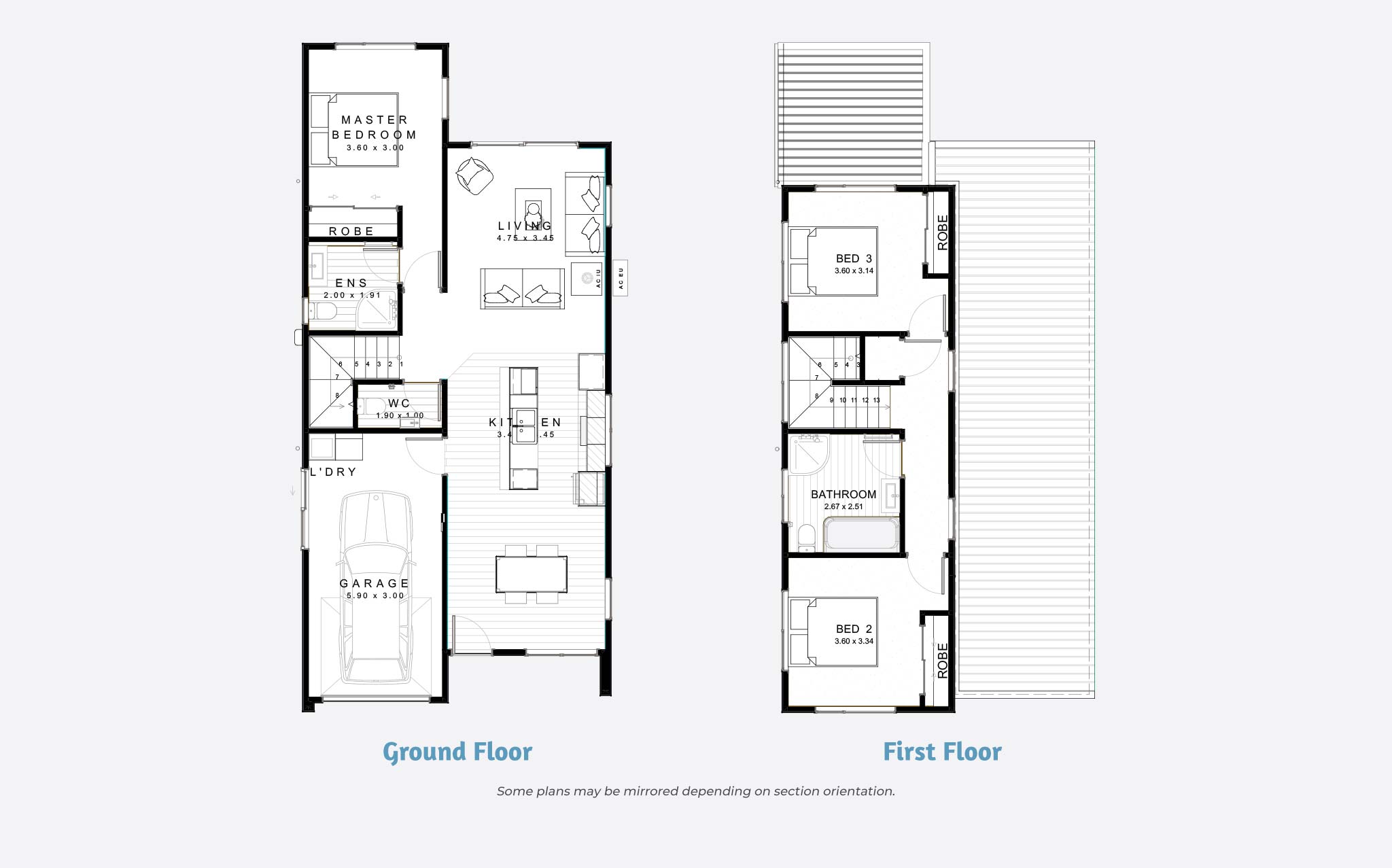 Type GG – three-bed, 2.5-bath two storey Hamilton home